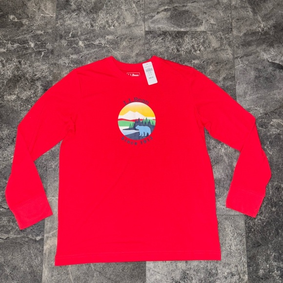 L.L. Bean Other - L.L. Bean Red Long Sleeve Shirt Kids Size XL 18 NWT